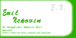 emil nepovin business card